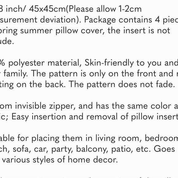 Outdoor Waterproof Spring Summer Pillow Covers Black Cushion Cases Set of 4 - Picture 7 of 7